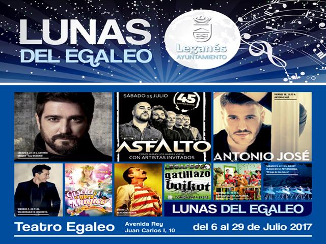 Antonio Orozco y Antonio José, grandes protagonistas de las Lunas del Egaleo 2017