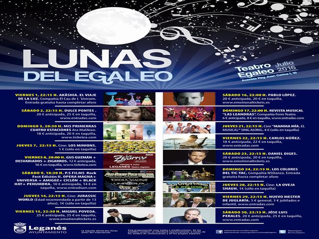 Miles de leganenses disfrutarán de la programación de ‘Las Lunas del Egaleo’