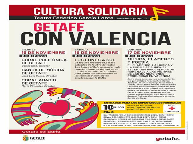 Getafe cede la taquilla del teatro y organiza otros dos conciertos solidarios para Valencia