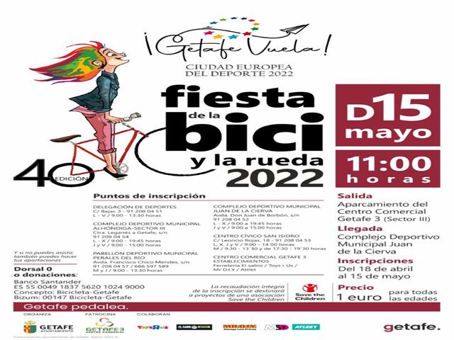 El 15 de mayo vuelven las pedaladas solidarias de la Fiesta de la Bici de Getafe